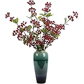 HUASHENGJS 5 Pcs Artificial Holly Berries 30.7" - Christmas Tree Decorations, Realistic Red Berry Stems for Wreaths & Holiday Centerpiece