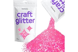 Hemway Craft Glitter Baby Pink Iridescent 100g Extra Chunky Glitter for Crafts, Resin, Epoxy, Tumbler, Art, Candle, Decoratio