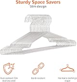 Amazon Basics Stainless Steel Clothes Hangers 20 Pack view 3