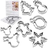 MrCookie 4" Large Christmas Cookie Cutters Set,Thickened Stainless Steel | Sandwich cutters &amp; biscuit molds.Sturdy for cookies,sandwiches, cake,fruit.Ideal for DIY baking,home use,and parties.