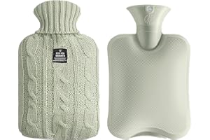 Hot Water Bottle with Soft Cover (2 Liter), Winter Warmer for Hot Compress,Menstrual Cramps,Neck and Shoulder Pain Relief,Han