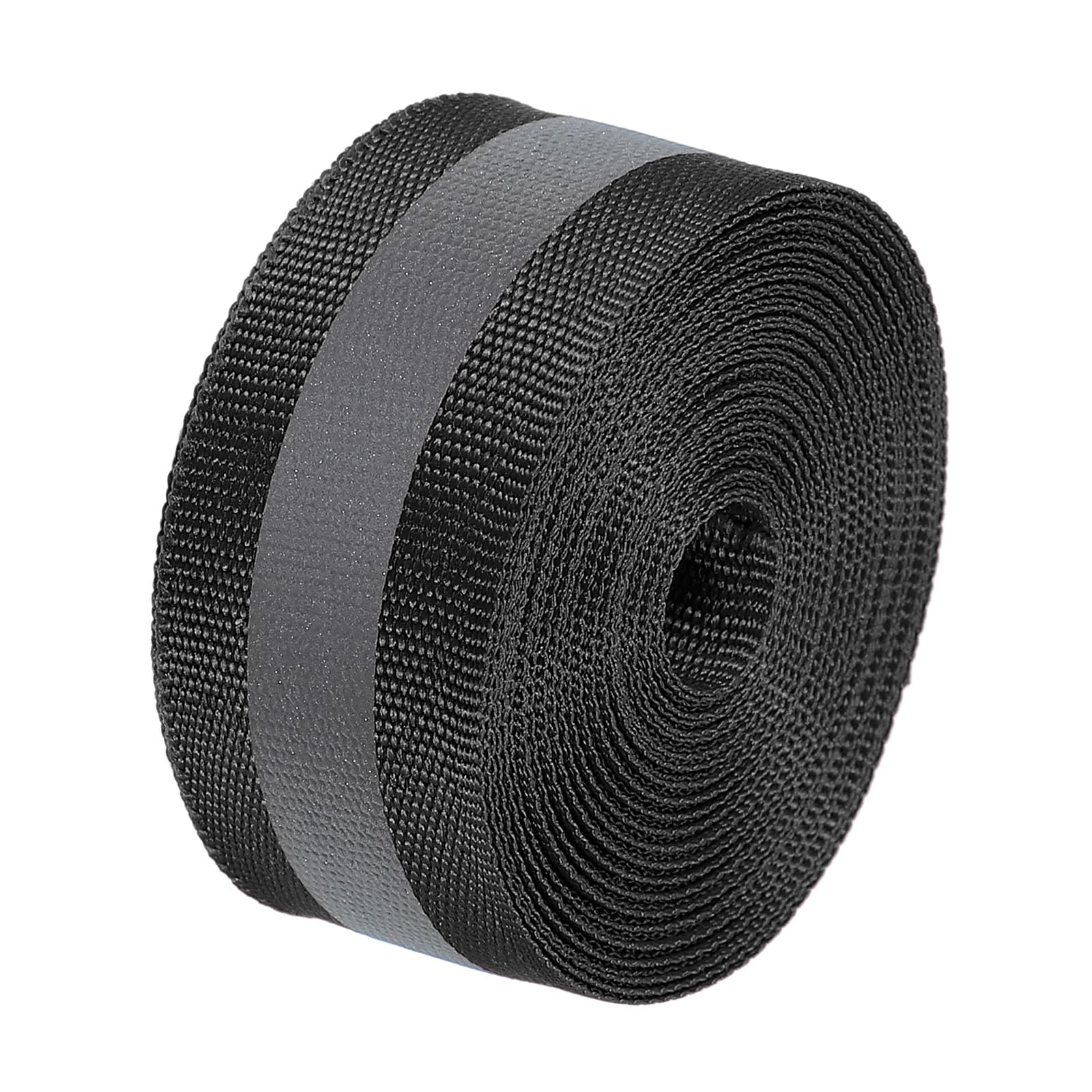 PATIKIL Reflective Tape Strip, 1" x 20FT High Visibility Reflective Strip Sew-on Reflective Tape DIY Safety Fabric Webbing for Bags Clothes Raincoats, Black