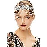 BABEYOND 1920s Flapper Headpiece Roaring 20s Headband Great Gatsby Headband Chain for Women Vintage Hair Accessory