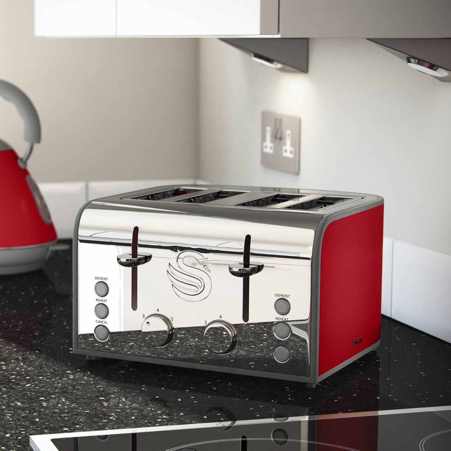 Swan 4Slice Retro Red Toaster My Kitchen Accessories