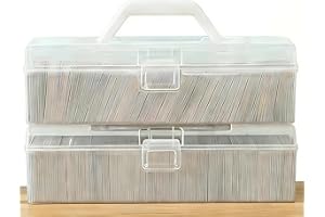 2PCS Storage Box For Toploader, Trading Card Storage Box Plastic, Playing Card Case, Large For Toploaders 1200 Cards, Fit For