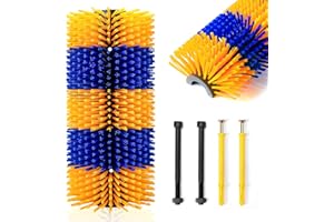 OHCOZZY Livestock Scratch Brush, Cow Horse Brush Relieve Itchy Back and Keep Clean, Soft Massage for Cattle, Horses, Sheep, Pigs and More with Screws(Yellow)