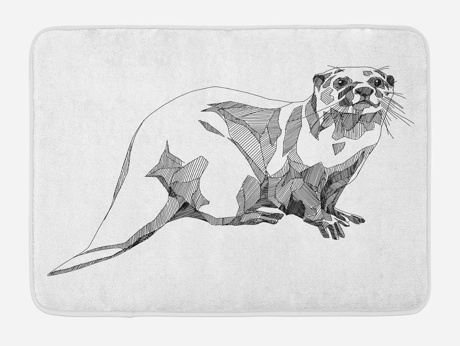 amazon com ambesonne black and white bath mat sketch otter monochrome with line art inspirations animal illustration plush bathroom decor mat with non slip backing 29 5 x 17 5 white black kitchen dining ambesonne black and white bath mat sketch otter monochrome with line art inspirations animal illustration plush bathroom decor mat with non slip
