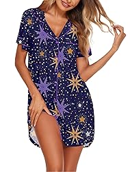 Ekouaer Nightgowns for Women Button Down Sleepshirt