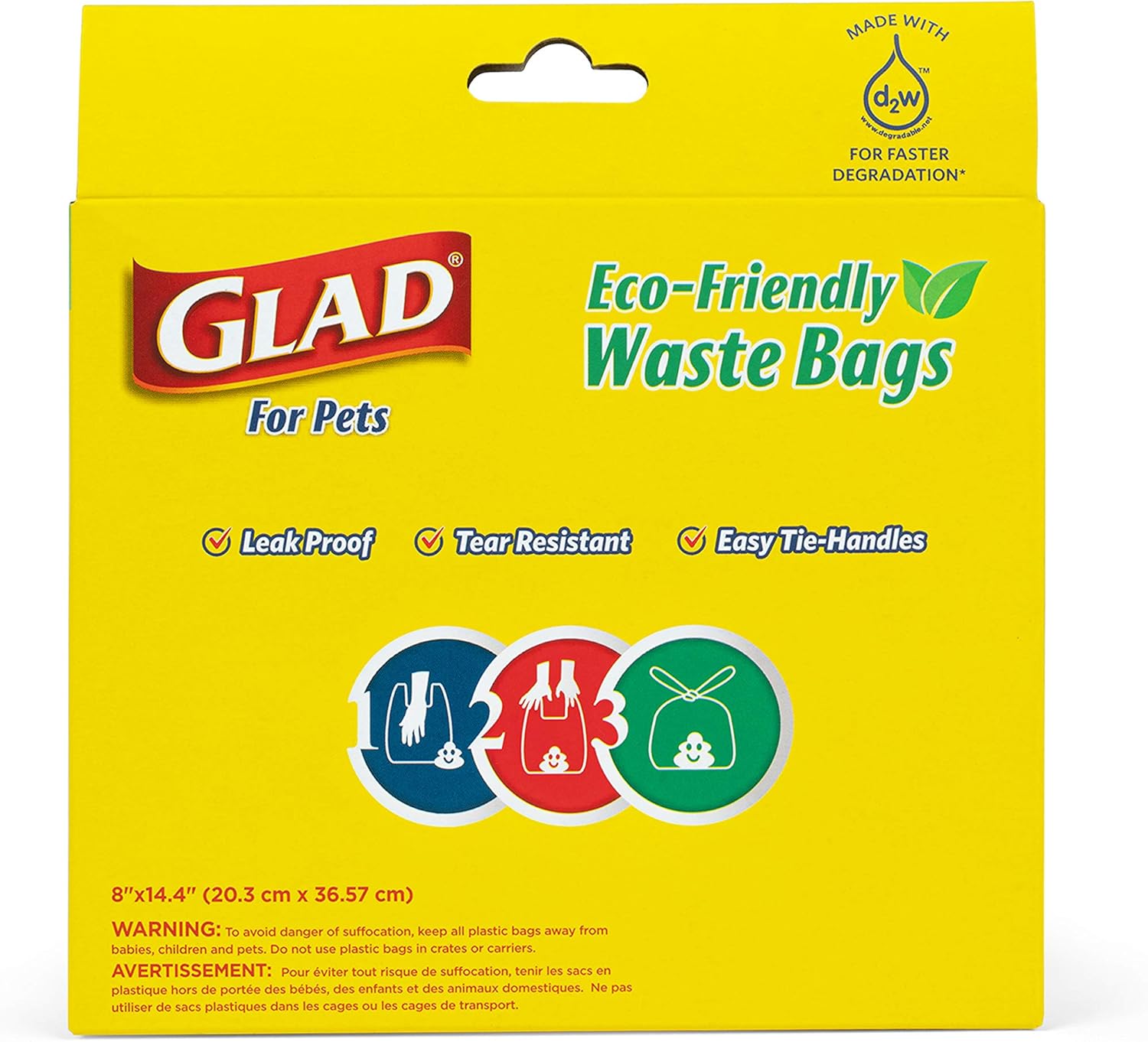 Glad for Pets EcoFriendly Easy Tie Handle Waste Bags, Scented 120 Bags