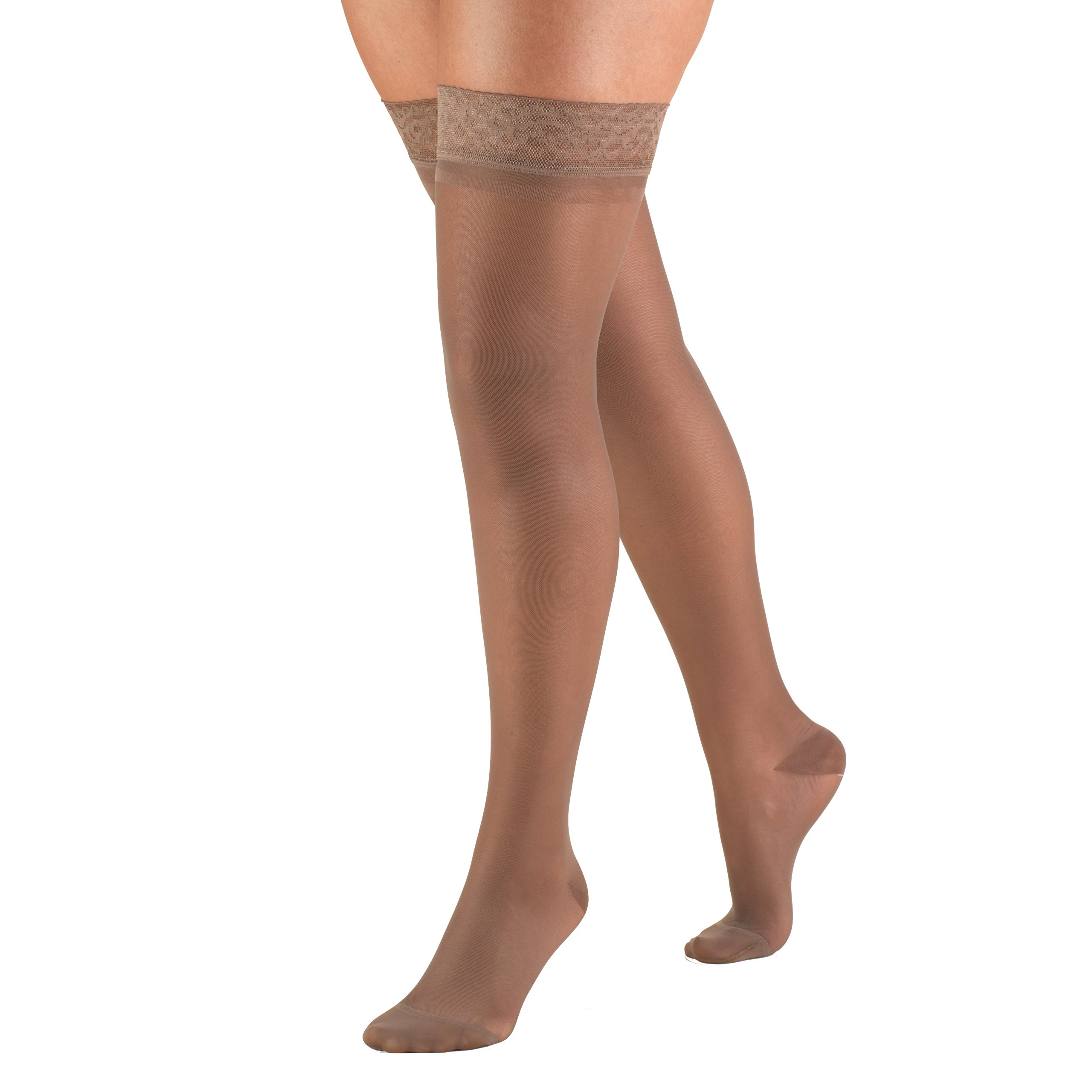 Amazon.com: Truform Compression Stockings, 15-20 mmHg, Sheer, Thigh High, Black, X-Large: Health 
