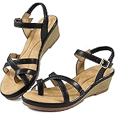 Aomigoct Dressy Womens Wedge Sandals: Comfortable Platform Work Sandals for Women 2026 - Casual Walking Wedding Shoes