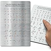 Braille Alphabet Board - Low Vision Aids Braille with Raised Dots Letters &amp; Numbers,Learn Braille for Beginners,Teaching Aid Blind