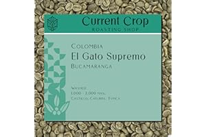 Current Crop Roasting Shop El Gato Supremo Green Coffee Beans Unroasted | Specialty-Grade Colombian Arabica | Fresh Raw Coffee Beans for Home Roasting | 5-Pound Bag