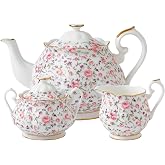 Royal Albert Rose Confetti 3-Piece Set (Teapot, Sugar &amp; Creamer)