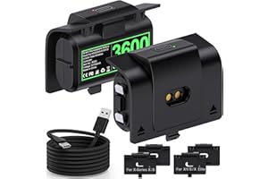 NINABXY Upgraded Fast Charging Rechargeable Battery Packs for Xbox Controller - 2x3600mWh(2x1500mAh) Long Lasting Batteries Packs with 4 Battery Covers for Xbox One/Series X|S, Xbox One S/X/Elite Controller