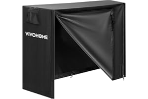 VIVOHOME 4ft Log Rack Cover, Heavy Duty 600D Oxford Outdoor Firewood Storage Cover with Zipper and Hook Loop Tape (Log Rack n
