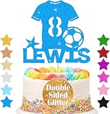 EDSG Personalised Football Cake Topper Blue for Kids Fans view 2