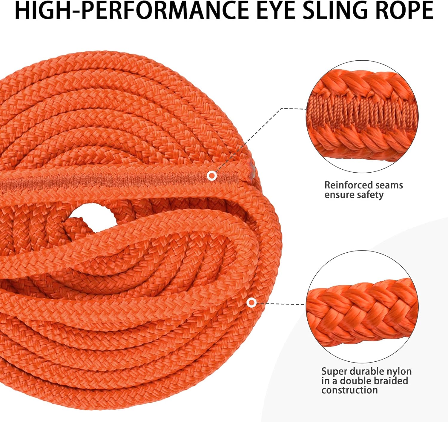 SurmountWay Port Wrap Sling with Port A Wrap, Whoopee Sling 14 ft, Port Wrap Eye Sling 5/8 Inch, Whoopie Sling Arborist Rope 4409LBS Weight Capacity : Sports & Outdoors