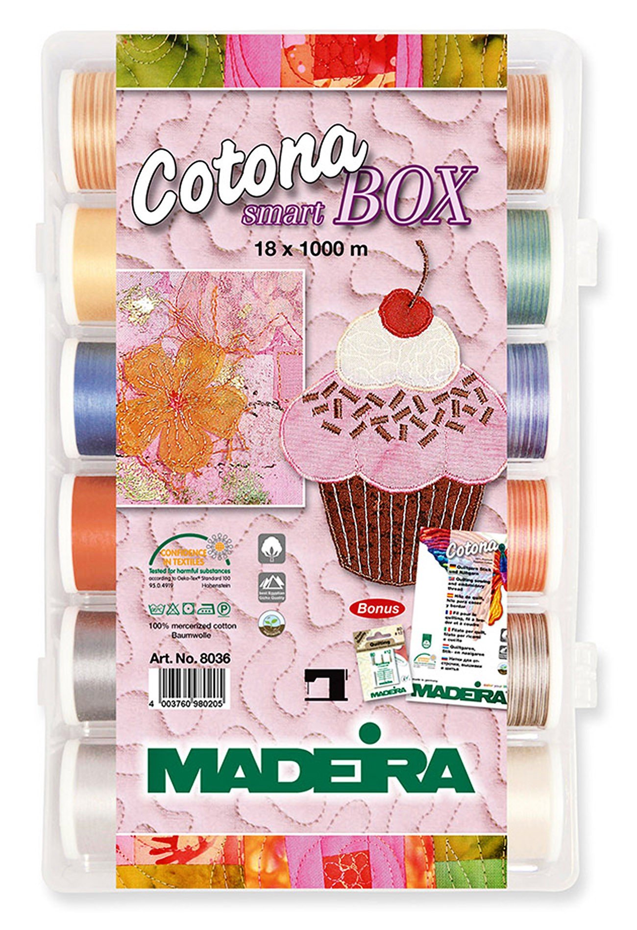 Madeira 80369350 SmartBox Cotona 50 18 Spool Set, 1100 yd