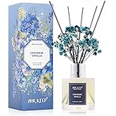Airkeep Reed Diffuser Set,3.38 fl oz (100 ml) - Cashmere Vanilla Oil Diffusers with 8 Reed Sticks, Home Fragrance Reed Diffuser for Bathroom Shelf Decor