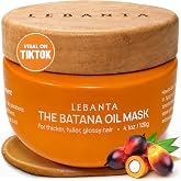 Lebanta Raw Batana Oil For Hair - 100% Pure Organic 4oz Scalp &amp; Hair Mask | Batana from Honduras for Fuller, Thicker-Looking Hair - Unrefined Cold Pressed Cosmetic Oil, Gift for Women (1 Pack)