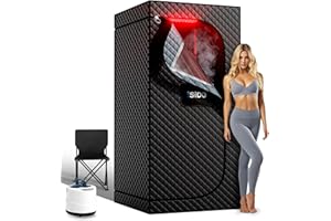 ISIDO Infrared Steam Sauna with 660nm Red Light Therapy & 850nm Infrared Light Panel, 3L 1300W Steamer, Folding Chair, XXL Portable Sauna Personal Sauna Box Sauna Tent Home Sauna