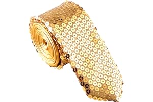 MAN OF MEN Mens Fashion Sequin Skinny Tie - Great for Weddings, Parties, Costumes, Halloween - Many Colors to Choose From