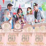 COSORO 2pcs Rose Gold 80th Birthday Tablecloth 137x274cm Plastic view 4