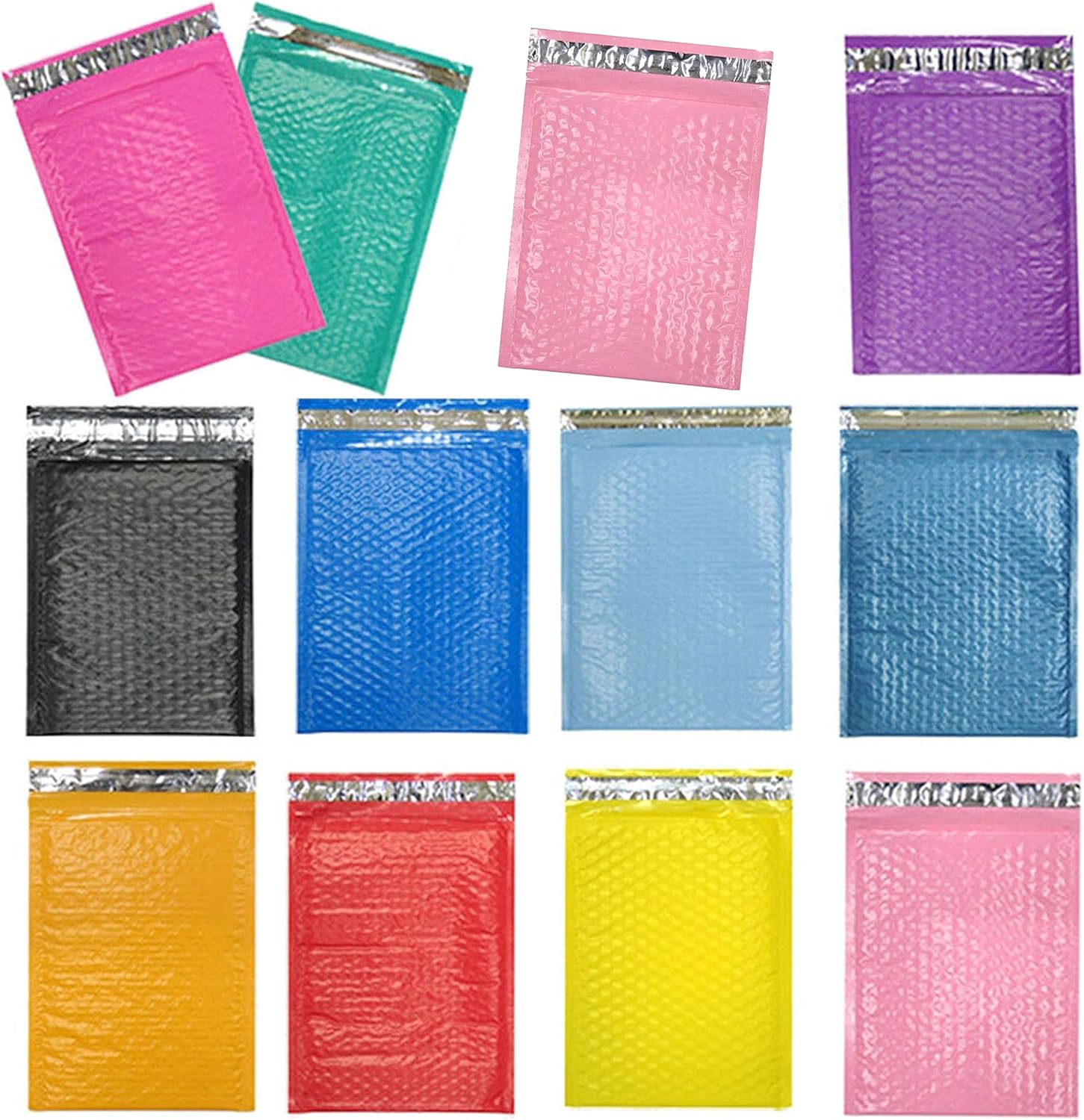 Colored Poly Bubble Mailers, Self 