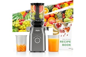 olayks. Juicer Machines, Cold Press Juicer with 4.3" Large Feed Chute Fit Whole Fruit and Vegetable, Masticating Machine with