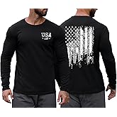 Mainfini Men's American Flag T-Shirt Patriotic Long Sleeve Graphic Tshirt (S-3XL)