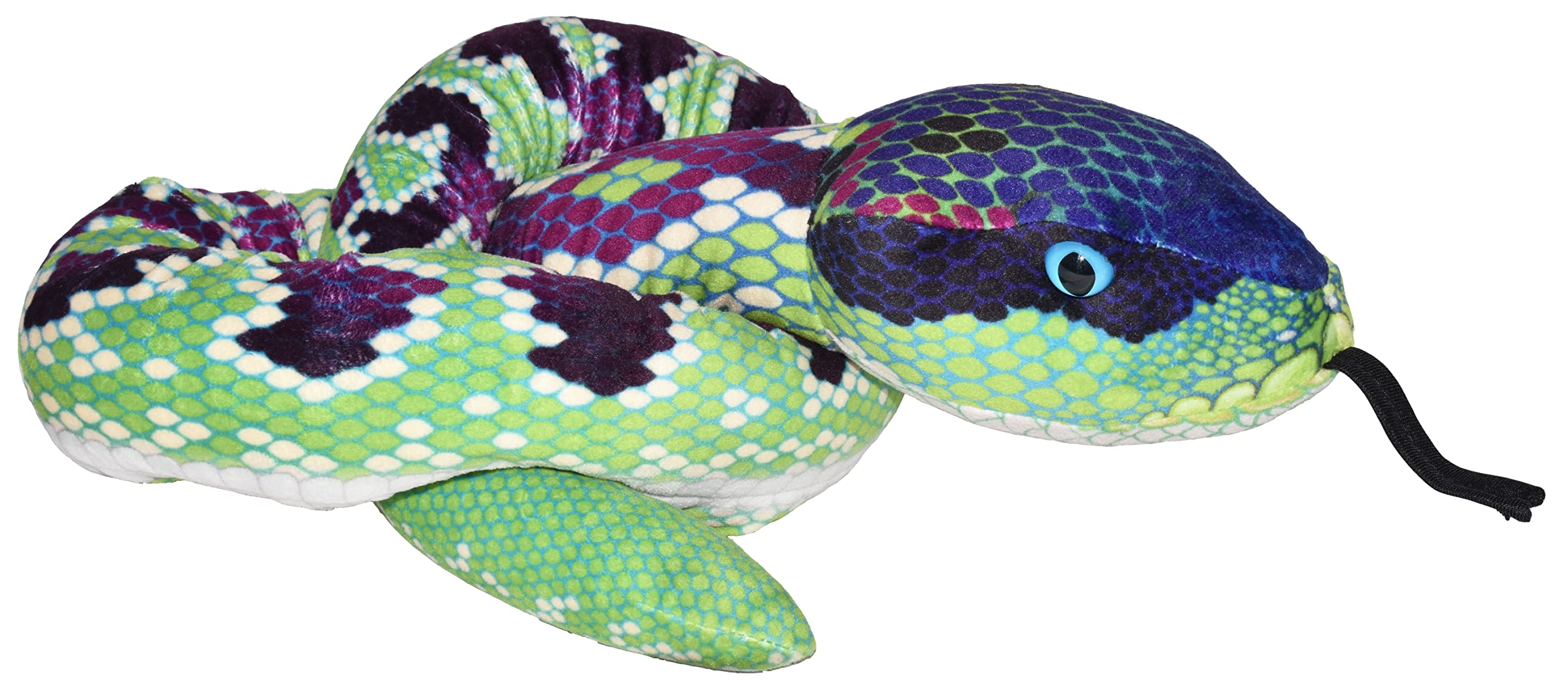 Wild Republic Snake Plush, Stuffed Animal, Plush Toy, Kids Gifts, Pet Snake, Green Purple, 54 Inches