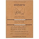 Lcherry Pinky Promise Distance Matching Friendship Couple Bracelets for Women Funny Morse Code Bracelet for Women 2 Pieces Christmas gifts