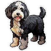 Sheepadoodle Sticker 4 Inch OES Poodle Mix Designer Dog Fluffy Dog - Waterproof Animal Vinyl Decal for Laptop Water Bottle Car Tumbler - Durable Aesthetic Long-Lasting Stickers for Adults ID44990