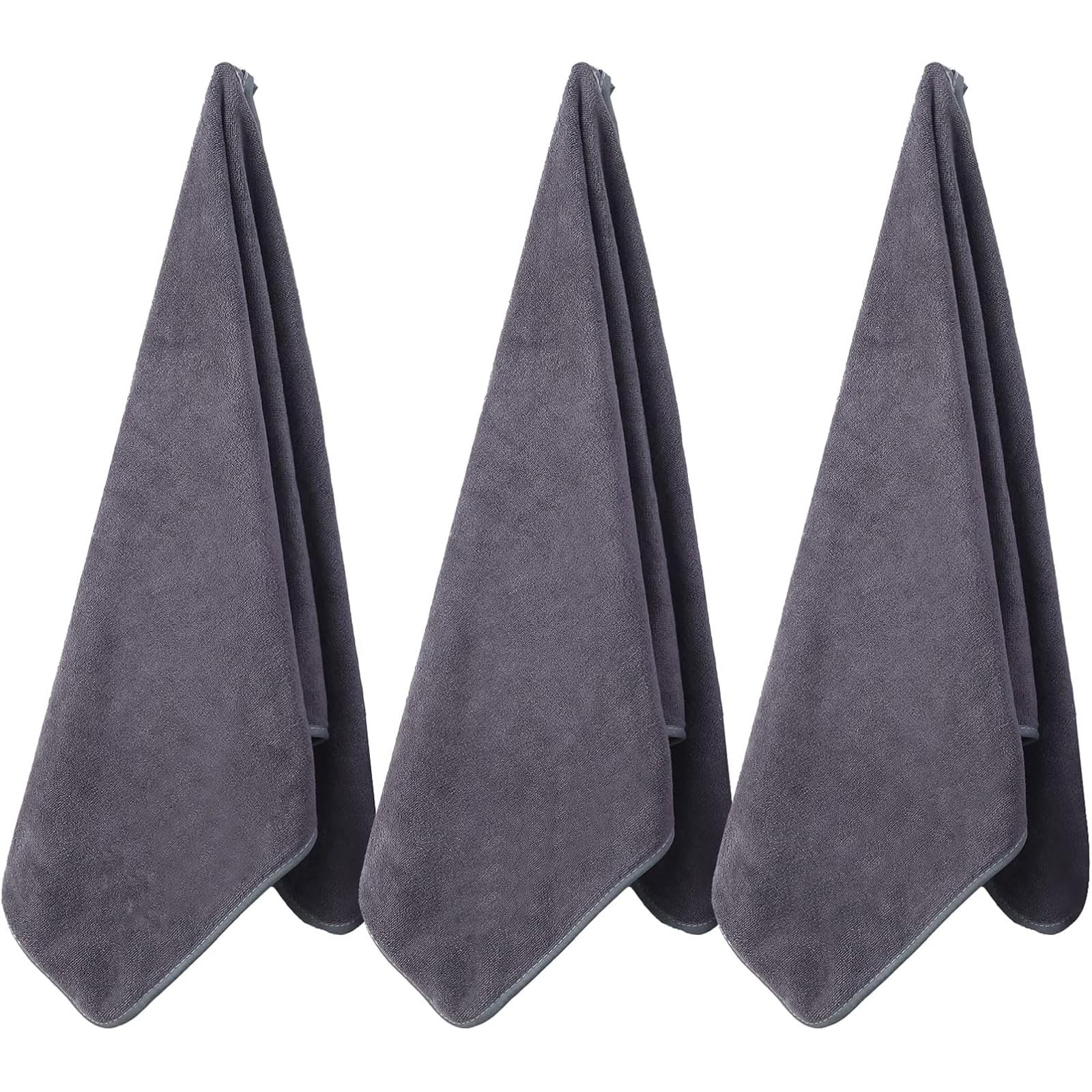 Photo 1 of Wuwahold Microfiber Gym Towels Bigger Size Super Soft for Exercise Fitness, Sports, Workout, 380-GSM 15-Inch x 31-Inch Quick-Drying Towels (3 Pack, Pure Grey)