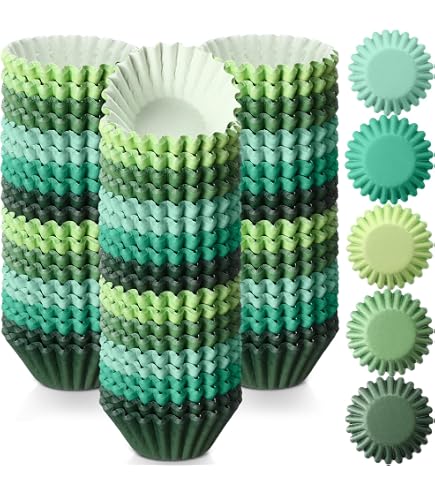Uxcell Mini Cupcake Liners - 50 Pack, Green, Disposable Greaseproof Paper Baking Cups For Muffins, Desserts, Mother’s Day - View #13