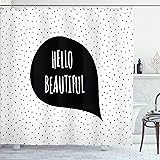 Ambesonne Hello Shower Curtain, Romantic and