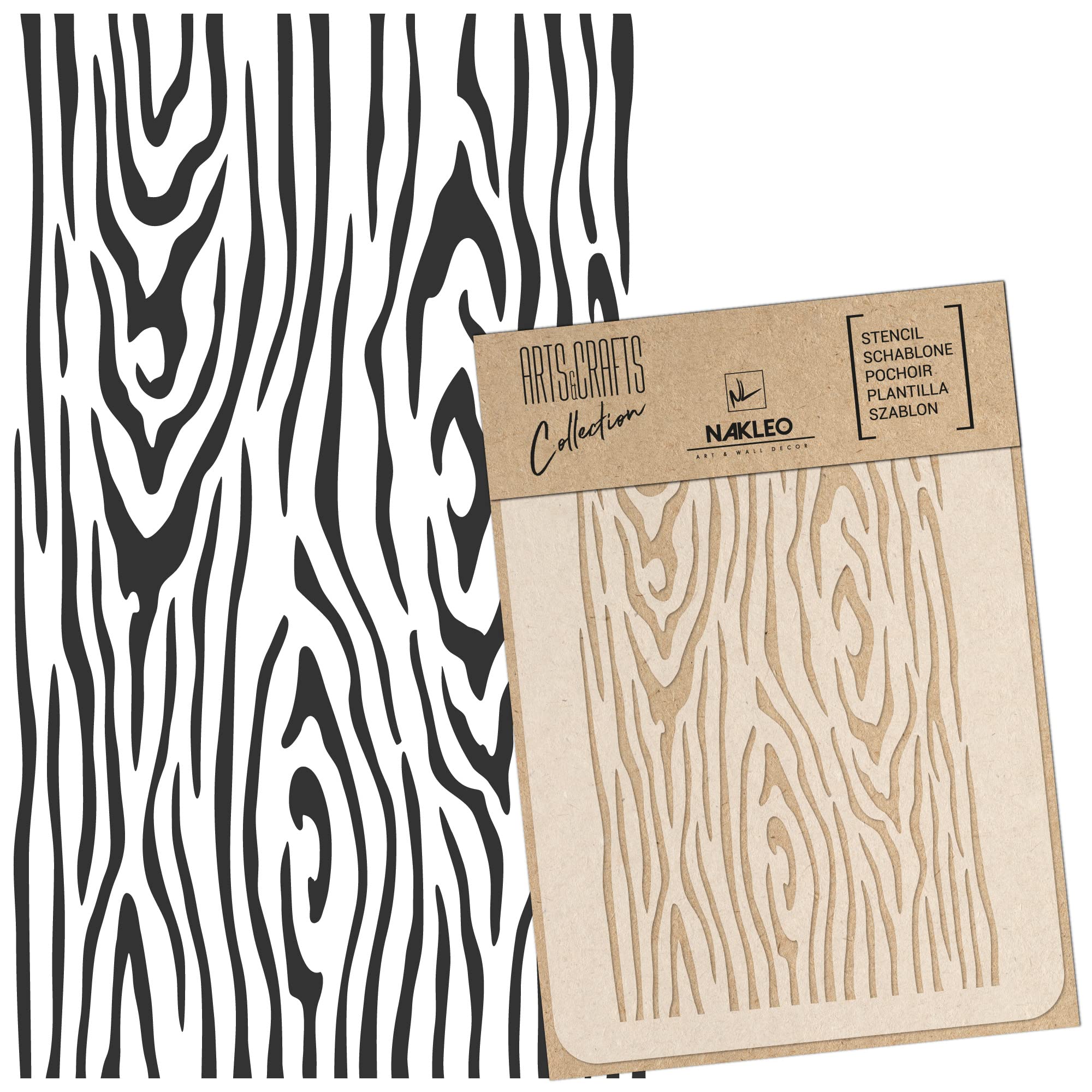 NAKLEO Painting Stencil for Crafts A3 30x42cm, Wooden Plank Board Pattern, Reusable Plastic DIY & Scrapbooking Drawing Template, Decoupage Art Home Decor, Wall Wood Fabric Furniture