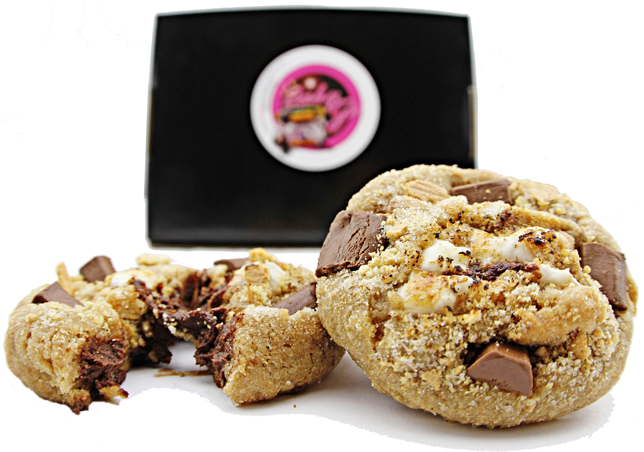 Baby g's Cookies Fresh Baked Smores Gift Basket for Delivery 2 Lb. Box Gourmet Stuffed Milk Chocolate Marshmallows Hand Scooped Individually Wrapped Bakery Food Gifts Desserts Birthday Thank You Get Well