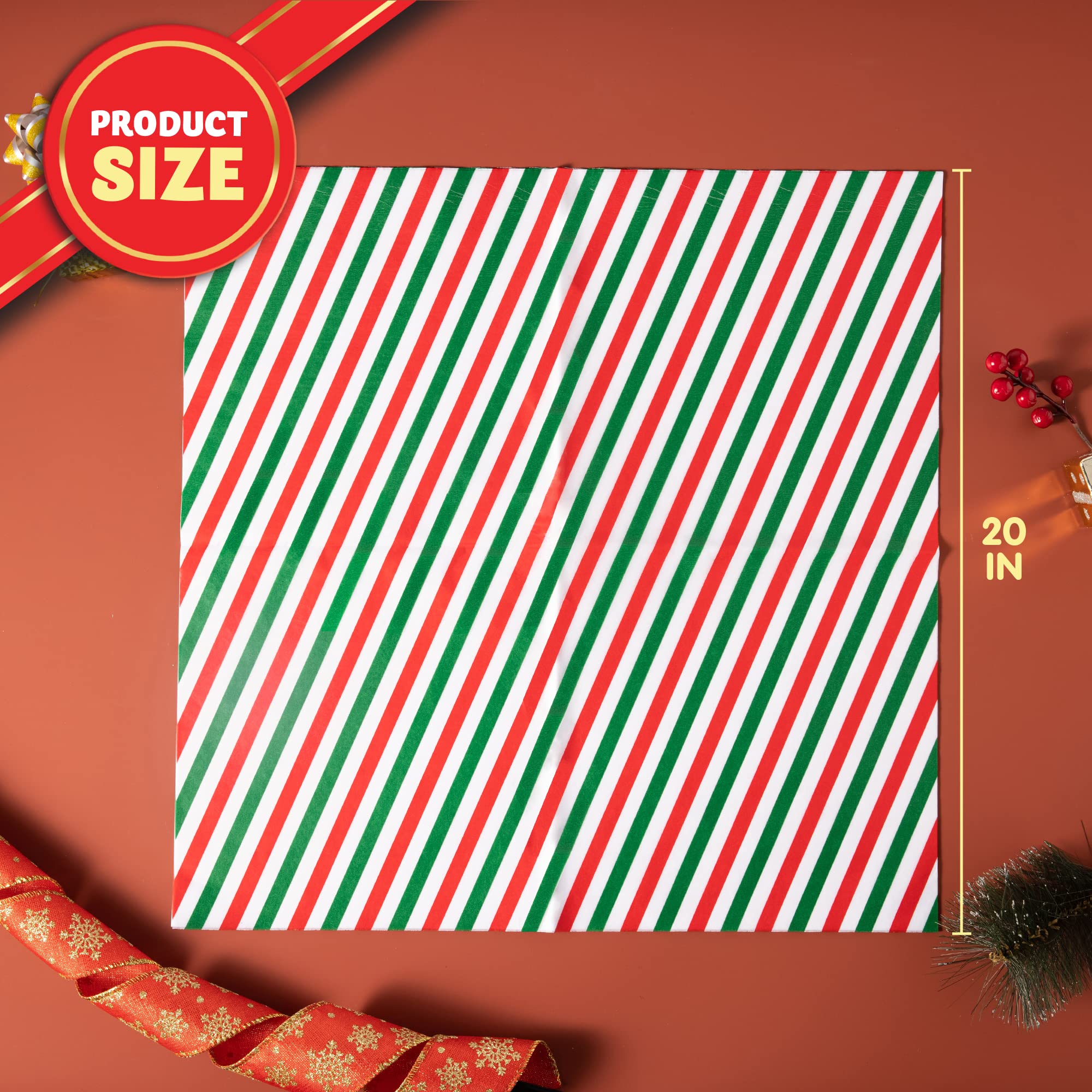 Joiedomi 150 Sheets Christmas Tissue Paper Assorted Design; Easy and Fast Gift Wrapping Accessory Perfect for present Boxes, Xmas Gift Wrapping Bags and Wine Bottles