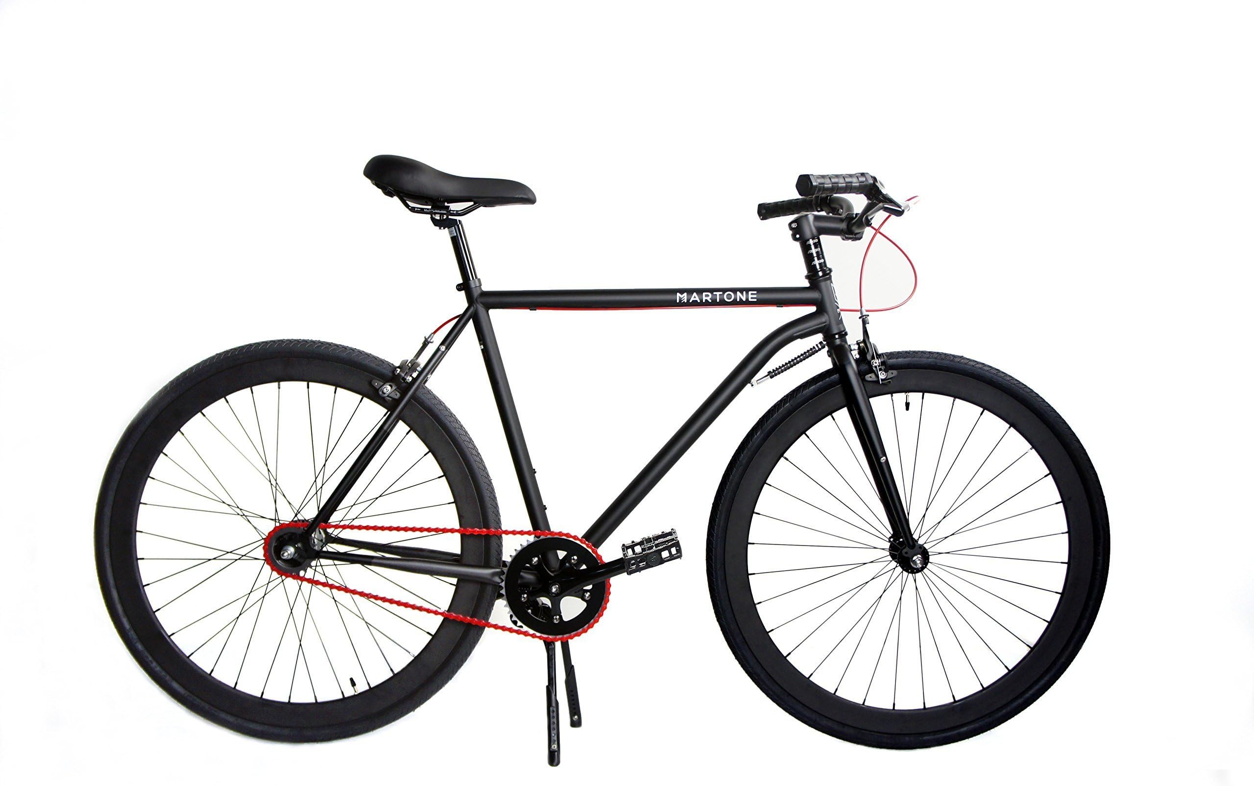 Martone Cycling Co. Men's Mercer Bicycle 56 Diamond Frame, Black, 56cm/One Size