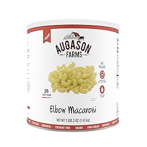 Augason Farms Elbow Macaroni Pasta 3 lbs 2 oz No. 10 Can