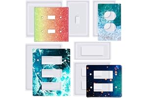 Moukiween Light Switch Cover Resin Molds, 6Pcs Switch Plate Covers Silicone Molds Standard Switch Socket Panel Epoxy Molds for Resin Casting DIY Switch Covers Crafts Home Decor