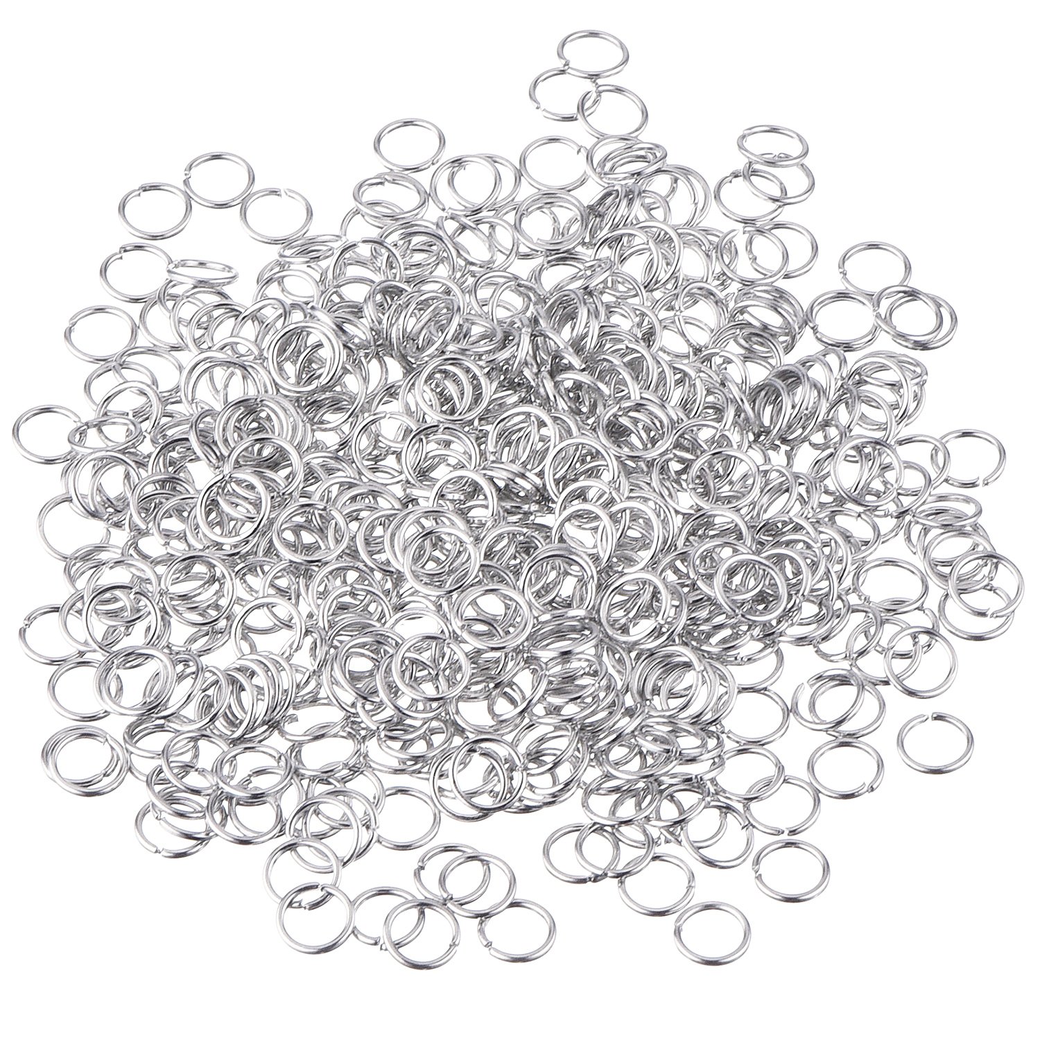 500 Pieces 6 mm Jump Rings Jewelry Findings DIY Findings for Choker Necklaces Bracelet Making, Silver