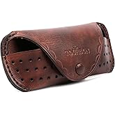 Tourbn Tourbon Portable Leather Eyeglasses Case For 6 inch Glasses Eyewear Sunglasses Holder W/ Belt Loop, Brown, Medium (691 glasses case)