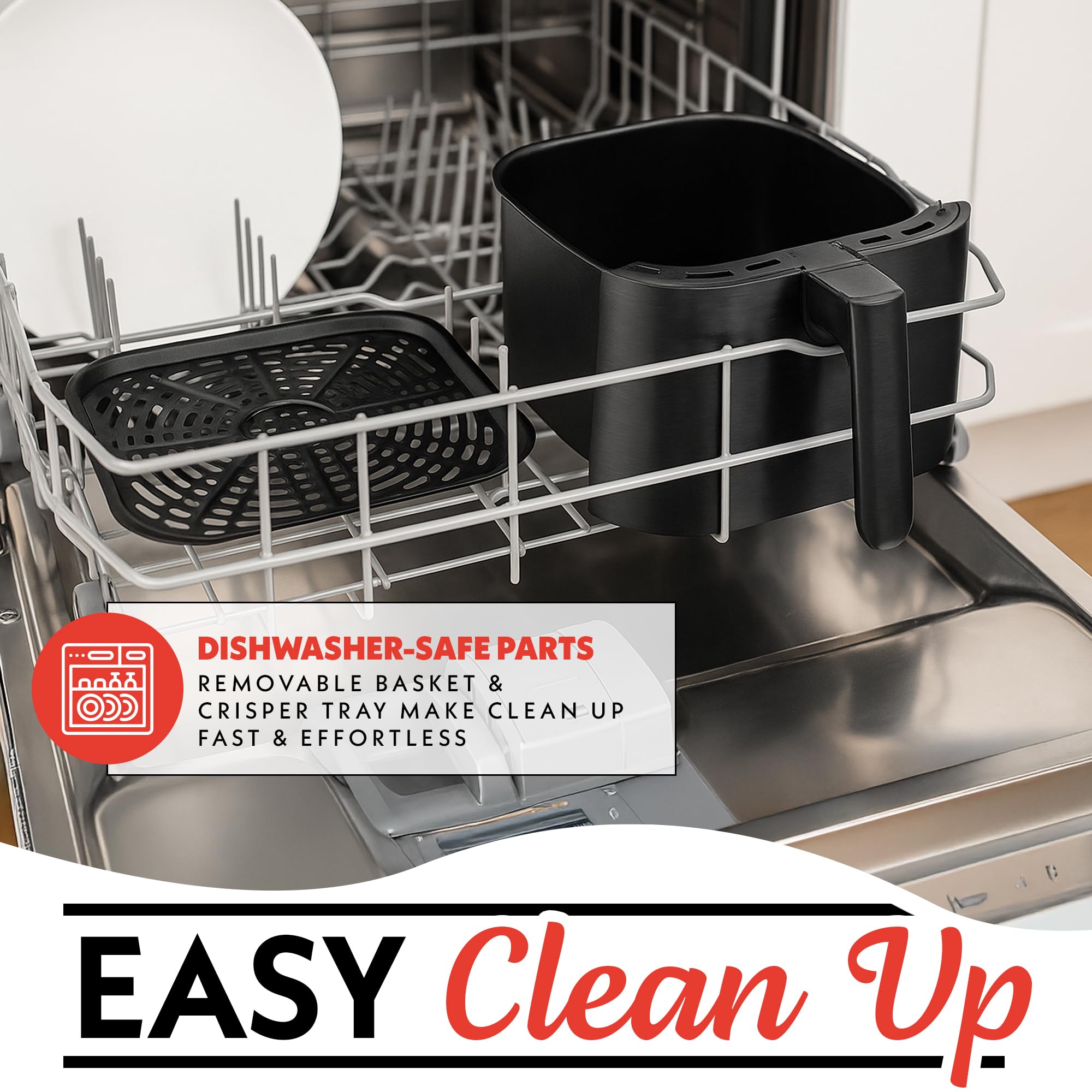 Gourmia Air Fryer Oven Pantalla digital 7 cuartos de galón AirFryer grande 12 ajustes preestablecidos de cocción táctil, cesta de freidora de aire XL 1700w de potencia Multifunción GAF716 Detalles en negro y acero inoxidable FRY FORCE 360°