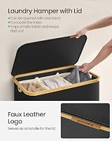 SONGMICS 150L Laundry Basket with 3 Compartments Lid 60x38.5x70.5 cm view 4