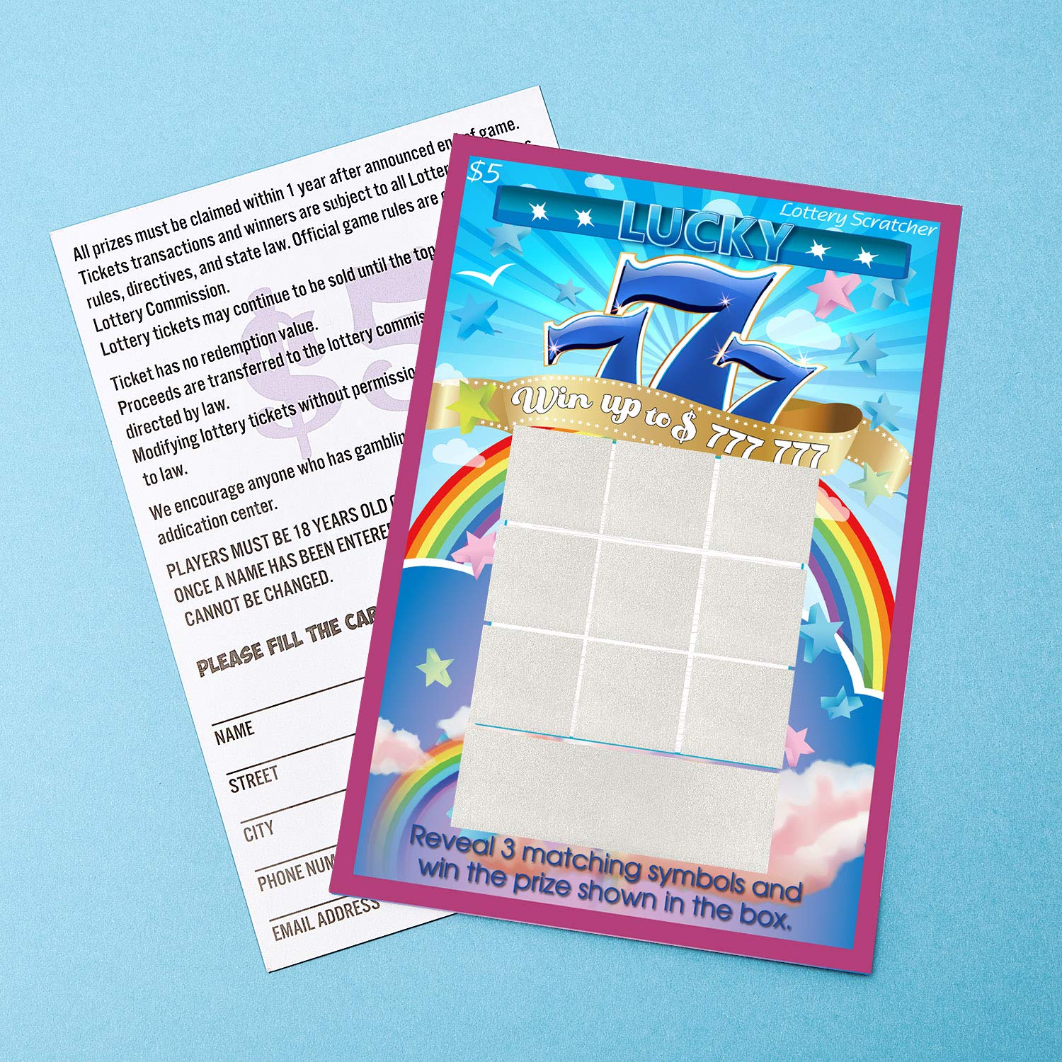 Frienda 20 Pcs Pregnancy Announcement Scratch off Cards 4 x 6 Inch Baby Announcement Lottery Tickets Pregnancy Reveal Fake Lottery Tickets Creative Ideas for Surprising Future Dad, Family and Friends