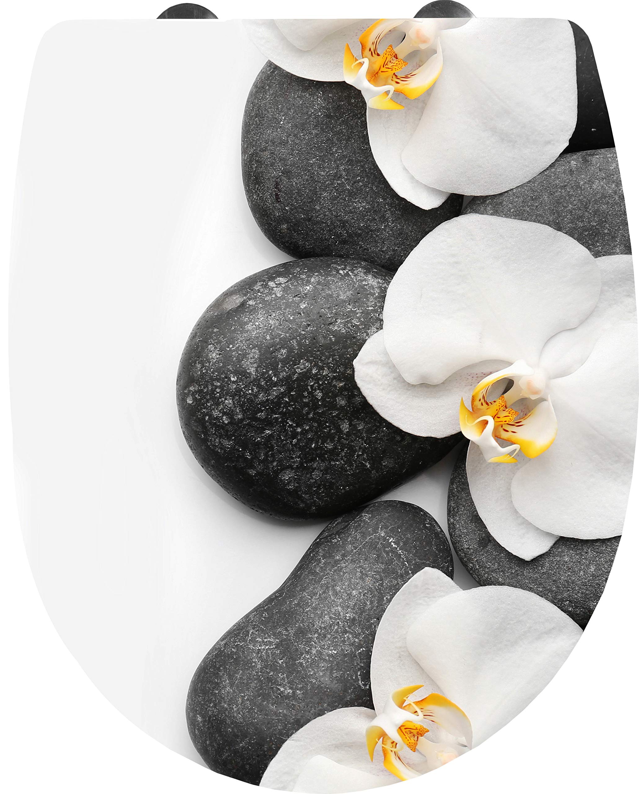 Cornat KSDSC100 Orchid Toilet Seat - Attractive Design - Easy-Care Thermoplastic - Quick Up & Clean Function - Soft-Close Mechanism - Comfortable Installation from Top/Toilet Seat/Toilet Lid