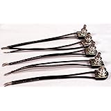 Creative Hobbies 5 Pack of Metal Push Button On/Off Switches, Single Circuit, 3A-120V, Nickel Finish, Metal Bushing with 6 Inch Wire Leads Stripped Ends